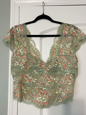 LNWOT Free People Garden Party Lace Tee - Size XL